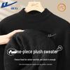 Fleece-Lined Mock Neck Knit Pullover Sweater