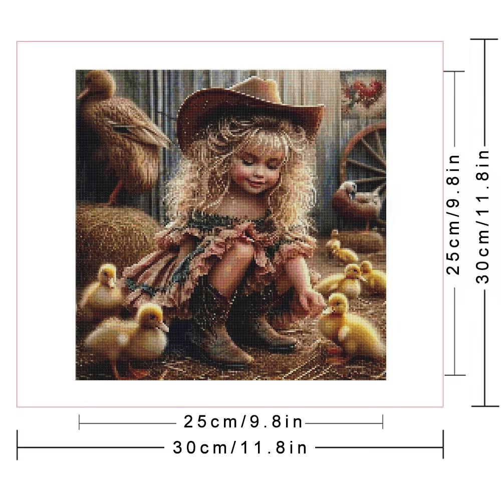 5D DIY Diamond Painting Women Portrait Duck Animal Full Round Diamond Mosaic Home Bedroom Wall Artwork