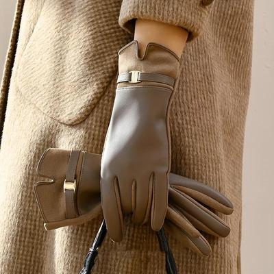 Eleganti guanti invernali touch screen per donna - guanti interi in 100% poliestere intrecciato