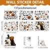 Cross-border new Halloween white ghost glass window decorative window sticker bat pumpkin window decal