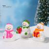 Healing Desktop Figurines 2Pcs Christmas Mini Snowman Figurines, Winter Tiny Resin Decoration, Xmas Micro Holiday Gift Box Fillers Landscape Ornament