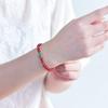 Cinnabar & Jade Silver-Inlaid Bracelet with Lucky Buddha Beads for Women
