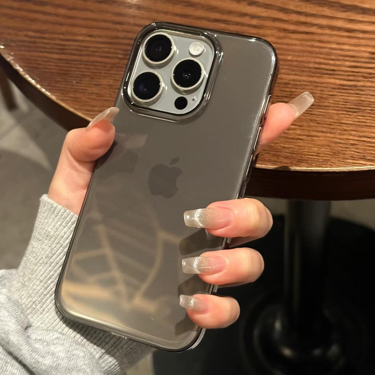 

Роскошный прозрачный кристальный черный жесткий ПК чехол для телефона для iPhone 16 15 14 Plus 13 12 11 Pro Max Прозрачная противоударная задняя крышка For iPhone 16 Pro Max