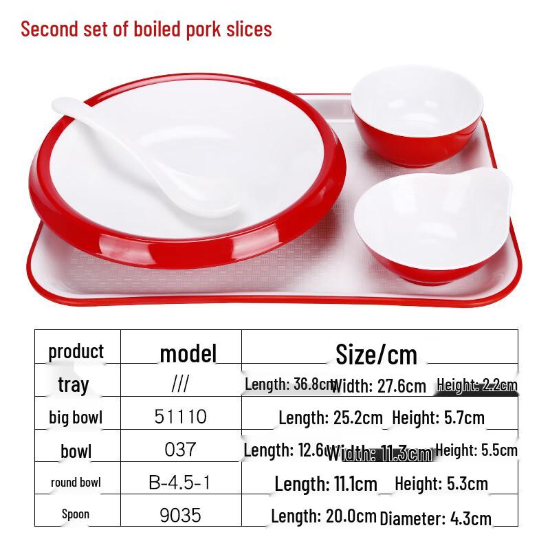 Qianxing Melamine Dining Tray & Bowl Set