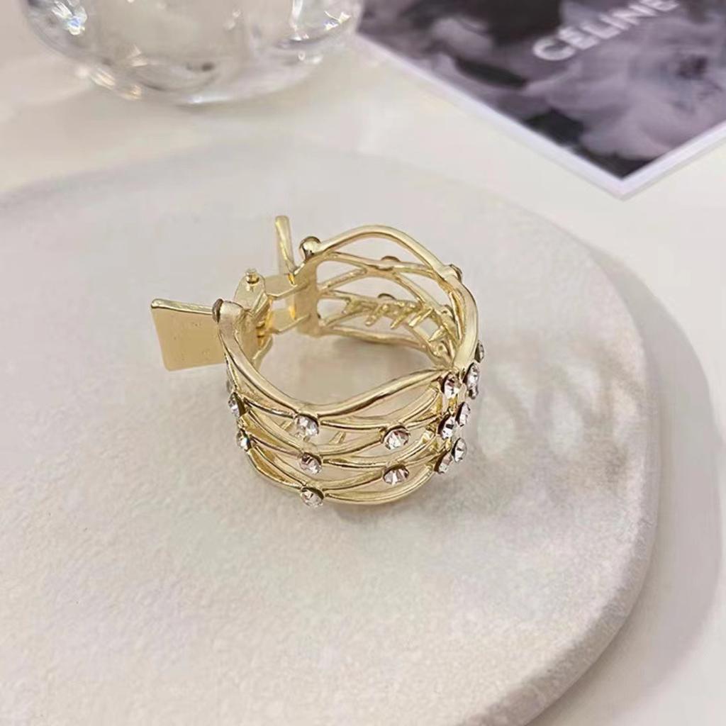 New Pearl Rhinestone Hair Claws Girl High Ponytail Clip Fixed Pin Claw  Advanced Sense  Accessories Headwear