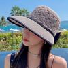 Women's Wide Brim Straw Sun Hat with Bowknot - Breathable Hollow Out Design, Foldable Summer Beach Hat