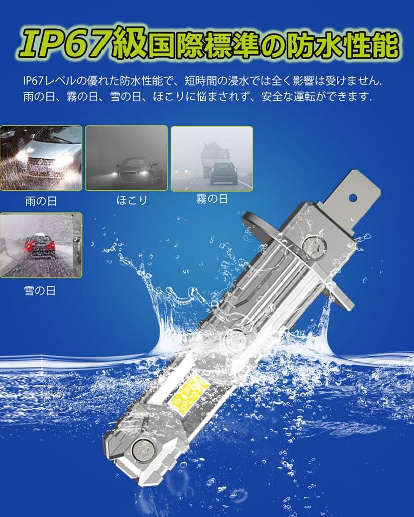 GOSMY H1 LED Headlight, Explosive Light, For High Beam, LED H7, 6,000k, DC