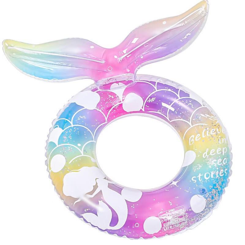 Kids Inflatable Mermaid Tail Steering Wheel Swim Seat