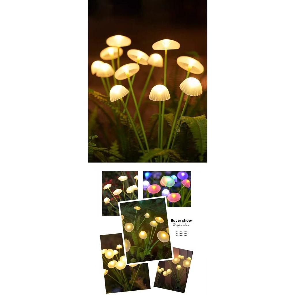 Solar Powered 6/8/10 LED Jellyfish Mushroom Lights, Garden Landscape Lights, Outdoor Lawn Lights, Holiday Garden Decorative Lights