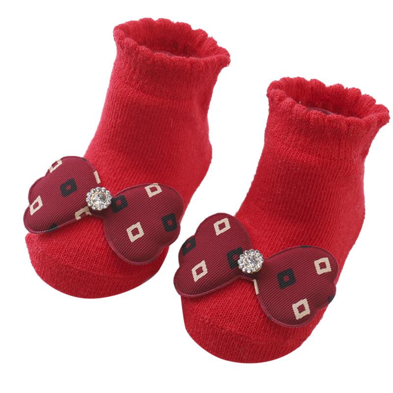 Cartoon Stripe Mesh Bow Baby Socks - Cute European & American Style