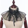 Black Organza Ruffled Faux Collar, Vintage Mesh Shawl, Lolita Style Lolita Halloween Cos Accessories*