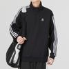 Adidas Essential Sweat Stripe Print Casual Half-Zip Sweatshirt Men Tops Black IK5431