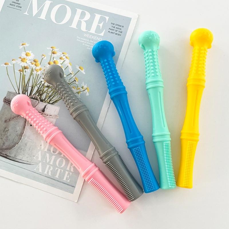 Baby Molars Baby Teether Toys Chew Straws Toy Hollow Teether Tubes Teething Relief Baby Teether Chew Tube 6'' In Length