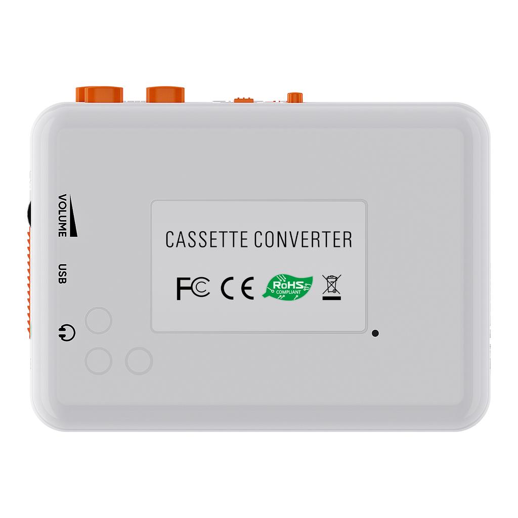 Cassette Tape Player Recorder Portable USB Cassette to MP3 Converter with Headphone White
