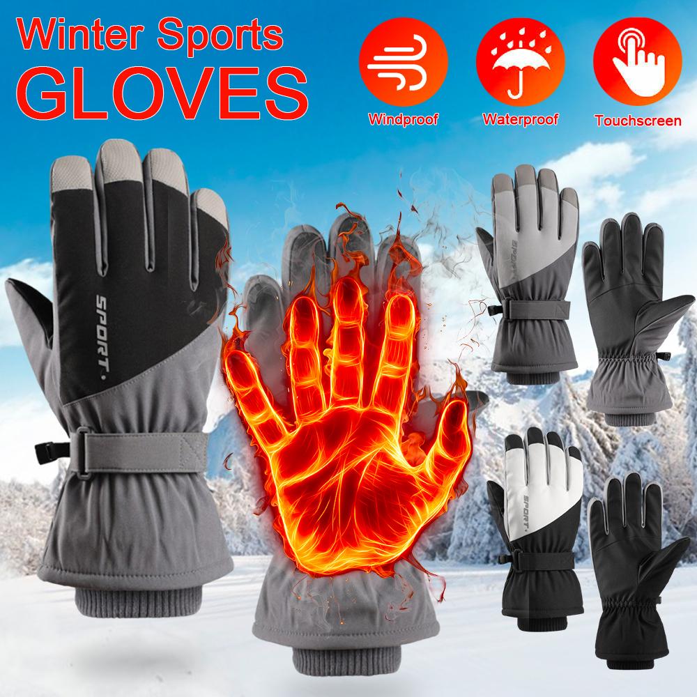 

Зимние мужские теплые ветрозащитные и холодостойкие лыжные перчатки с сенсорным экраном