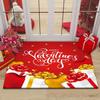 Merry Christmas Home Entrance Decoration Carpet Santa Claus Elk Print Floor Mat Door Mat Living Room Bathroom Non-Slip Carpet