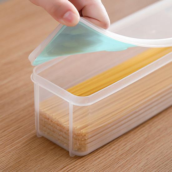Transparent Stackable Sealed Moisture-proof with Cover Fresh-keeping Rectangle Spaghetti Box Preservation Storage Box