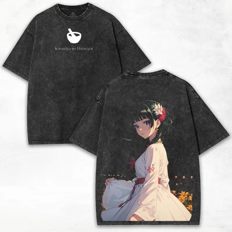 Аптекарские дневники Маомао Аниме Графическая Футболка Мужская Женская Одежда Короткий Рукав Хлопковые Футболки Стирка Футболка Харадзюку Футболка S чёрный