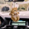 1/6Pcs Car Pendant Cat Design Acrylic Hanging Decoration with Lanyard Kitten Car Rearview Mirror Hanging Accessory
