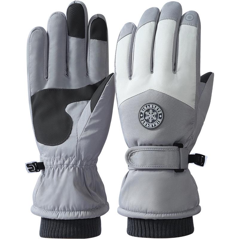 Unisex Winter Split-Finger Ski Gloves: Fleece-Lined, Touchscreen Compatible, Ideal for Cycling and Outdoor Activities