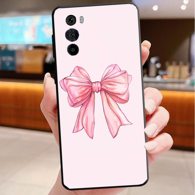 Pink Bow Tie Funda Phone Case For Motorola Edge 50 40 Pro 60 50 40 30 Ultra Neo Fusion Moto G Play G Stylus G Power G