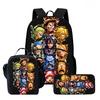 15 Inch One Piece Lightweight 3PCS School Backpack Set with Front Pocket, Lunch Bag, Pencil Case, Unisex for Boys Girls Age 6-10