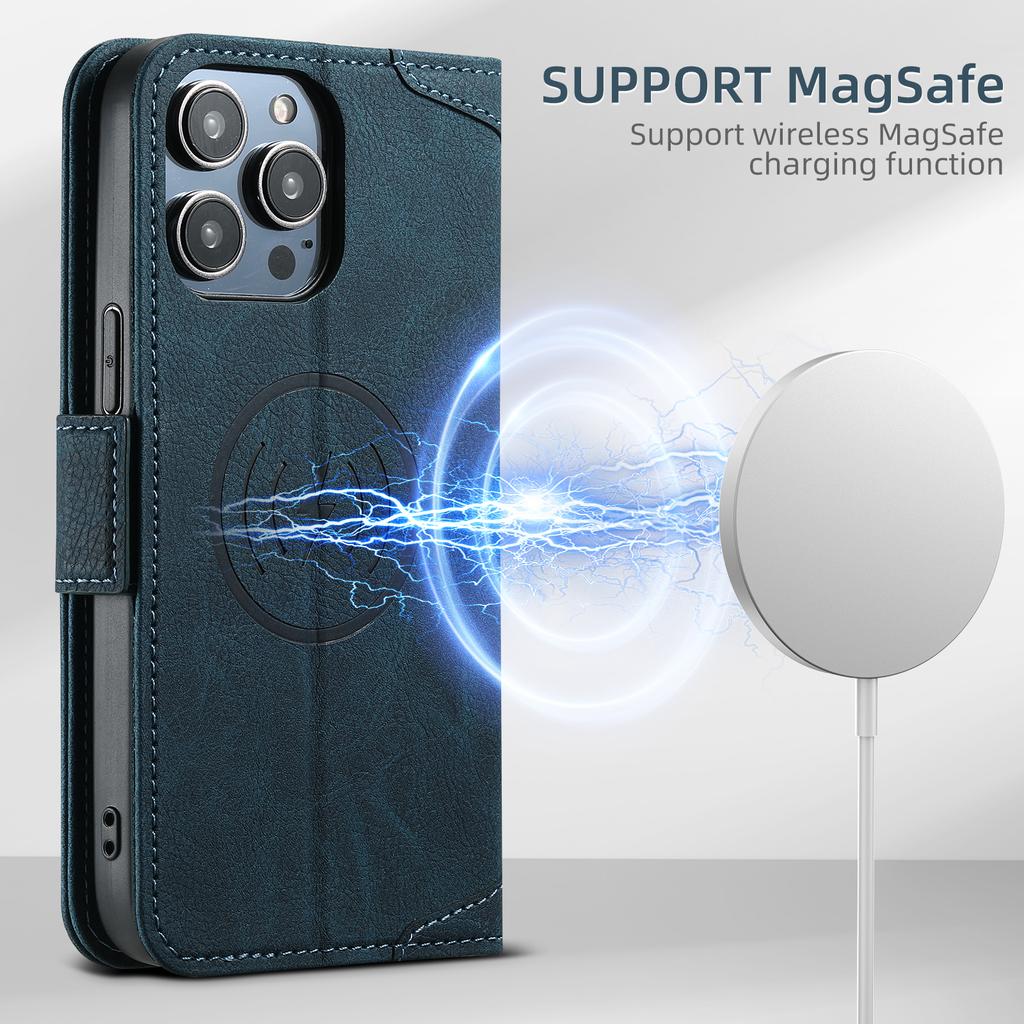 SUTENI Luxury Wallet Leather Magsafe Card Holder Flip Magnetic Phone Case For iPhone 16 15 14 13 12 Pro Max Plus Cover