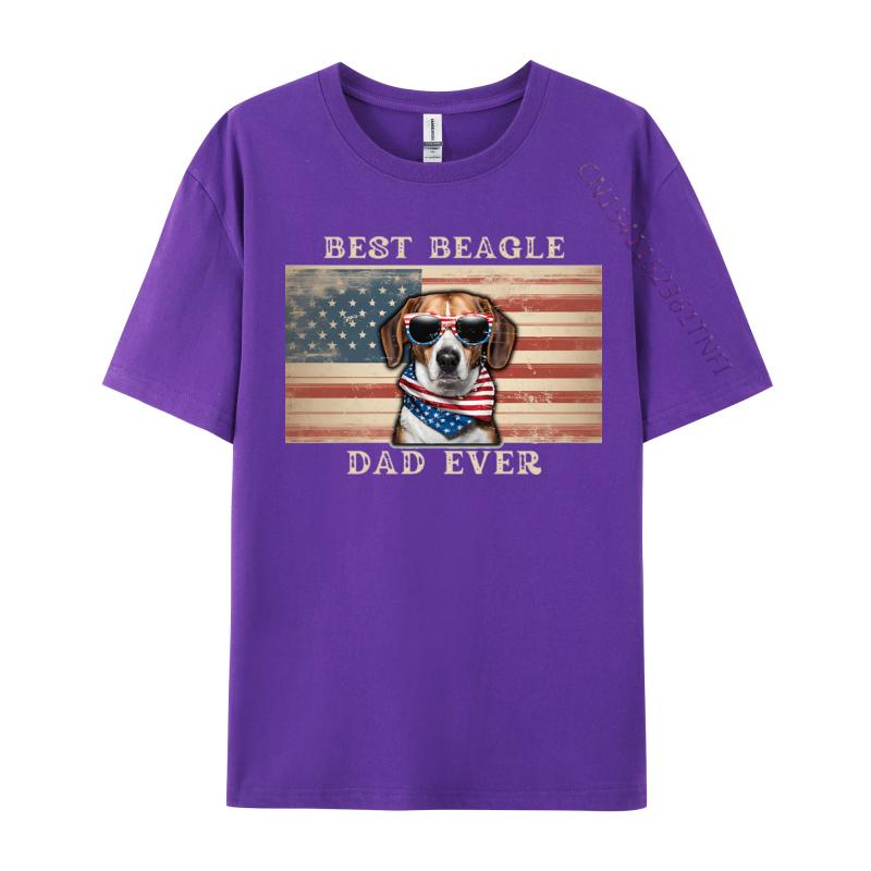 Best Beagle Dad Ever Patriotic Dog TShirt Funny Design T Shirts Personalized Hot Sale Unisex Tees Personalized Cotton