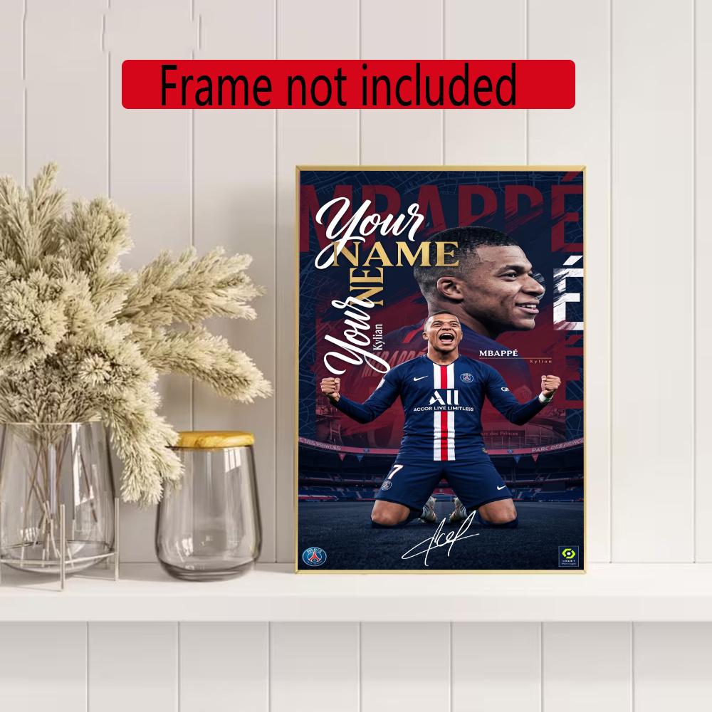Mbappe Personalized Name Diamond Paintings Mosaic Wall Round Diamond Art Painting Kits Embroidery Crystal Accessories Frameless