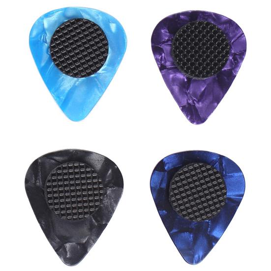 20Pcs Guitar Pick Grip Self-adhesive Guitar Pick Rubber Anti-sweat Round Ultra Thin Grip for Guitarist
