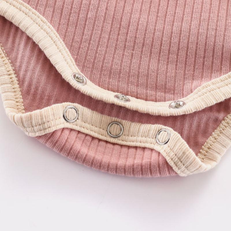 Baby Spring and Summer Romper Baby Fart Clothes Ribbed Baby Onesie Triangle Romper Newborn Romper