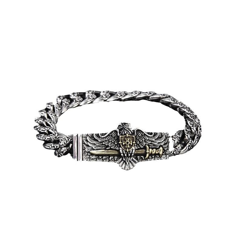 New Personalized European and American Style Eagle Men's Bracelet 10mm Wide Version Hip-hop Rock Style Bracelet