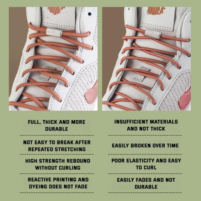 New Elastic Laces Sneakers Tennis Round Shoe Laces Without Ties Kids Adult No Tie Shoelace Rubber Bands Shoe Accessories