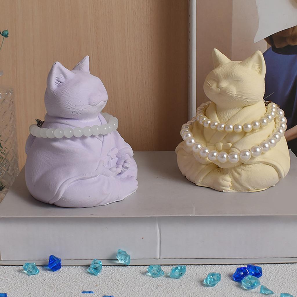 Cats Statue Silicone Candle Molds for Making Candle Soap Home Decoration Fondant Silicone Molds for Chocolate Baking