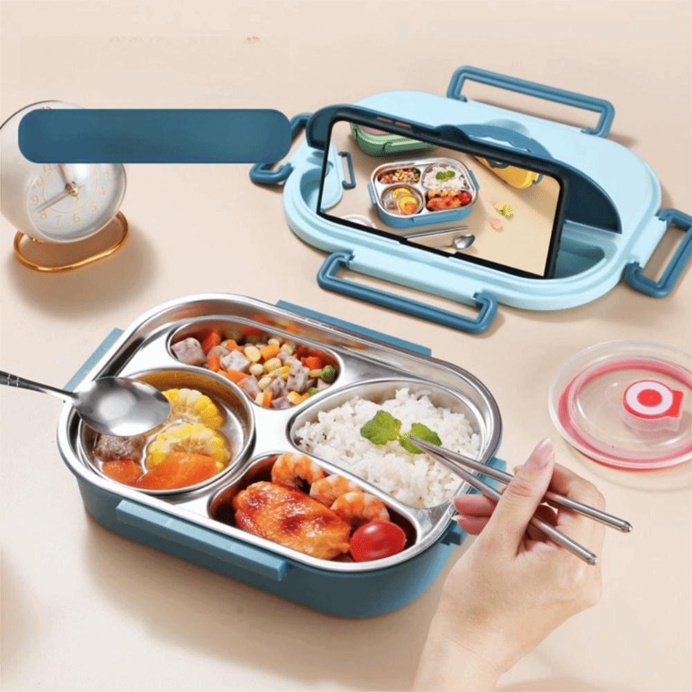 Large Capacity 304 Stainless Steel Lunch Box Sealed Divided Food Storage Container School