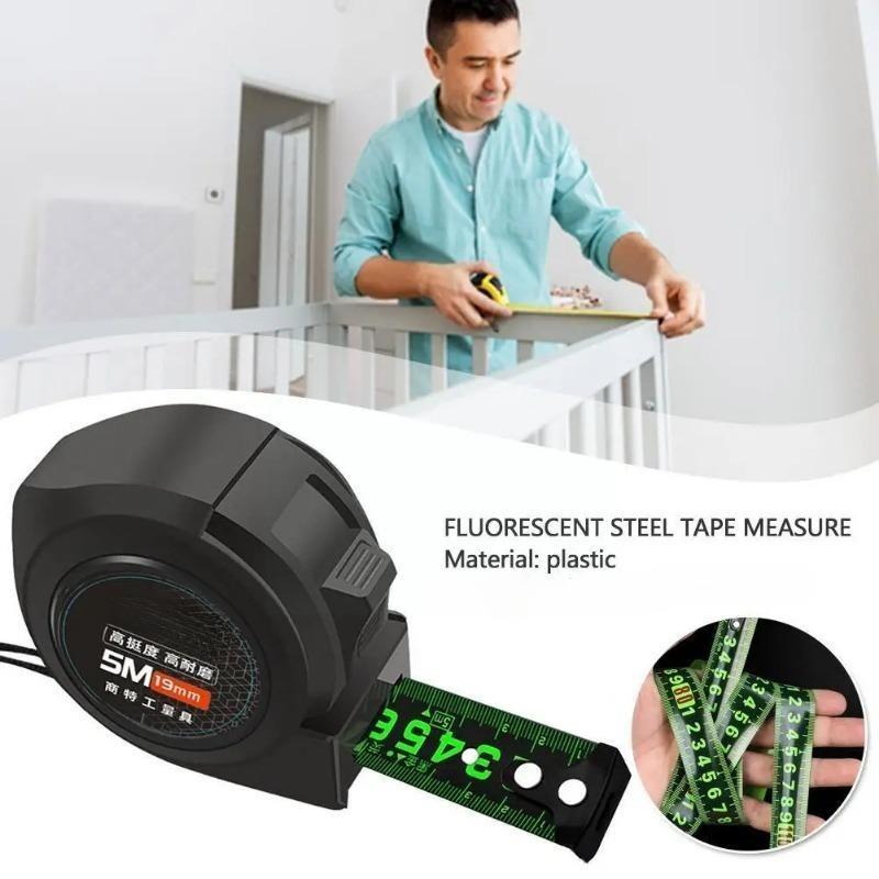 5/7.5/10M Fita Métrica de Alta Precisão Espessada com Autotrava Fluorescente Resistente ao Desgaste Fita de Aço Fita Métrica Ferramentas de Medição