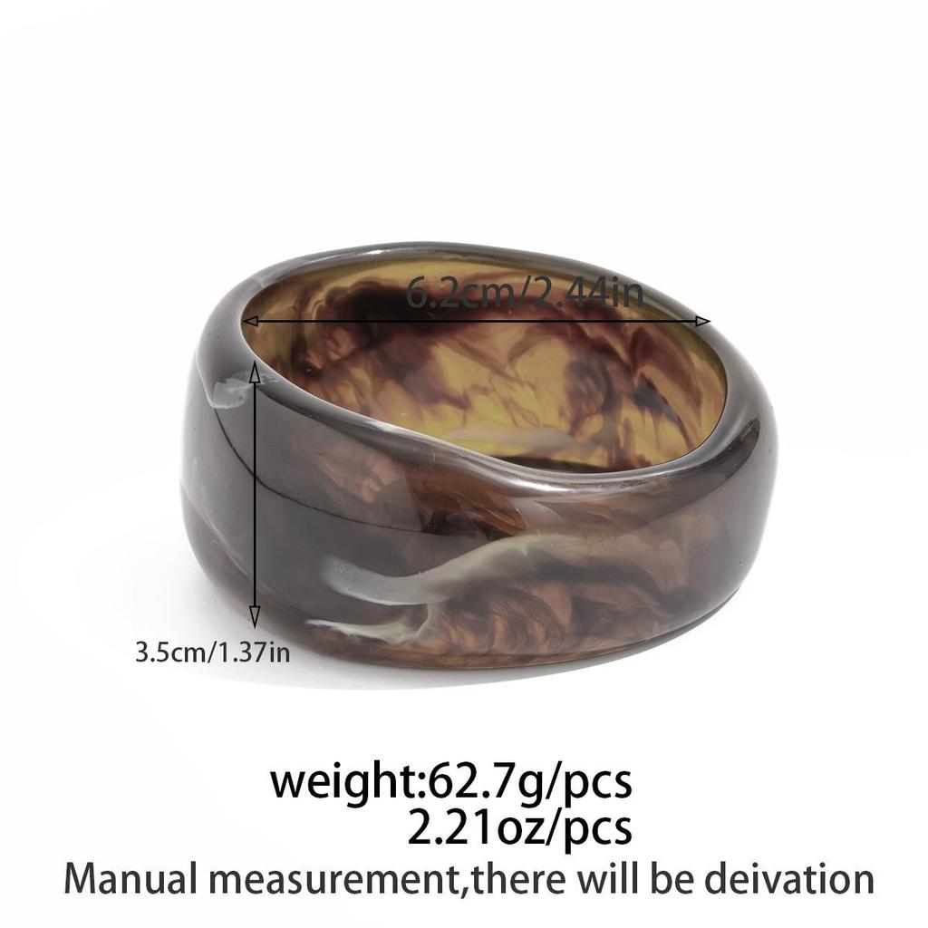 Mote Vintage Gjennomsiktig Resin Chunky Armbånd Geometrisk Uregelmessig Elastisk Bredt Armbånd Armbånd for Kvinner Menn Luksuriøse Estetiske Smykketilbehør