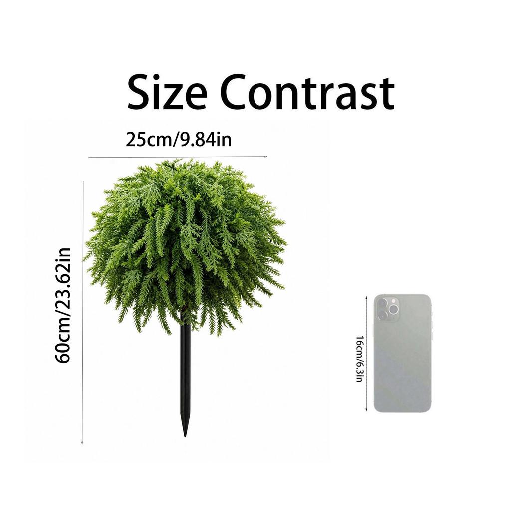 Artificial Christmas Tree with 4 Branch Tips, Outdoor Ground Stake for Yard Decor