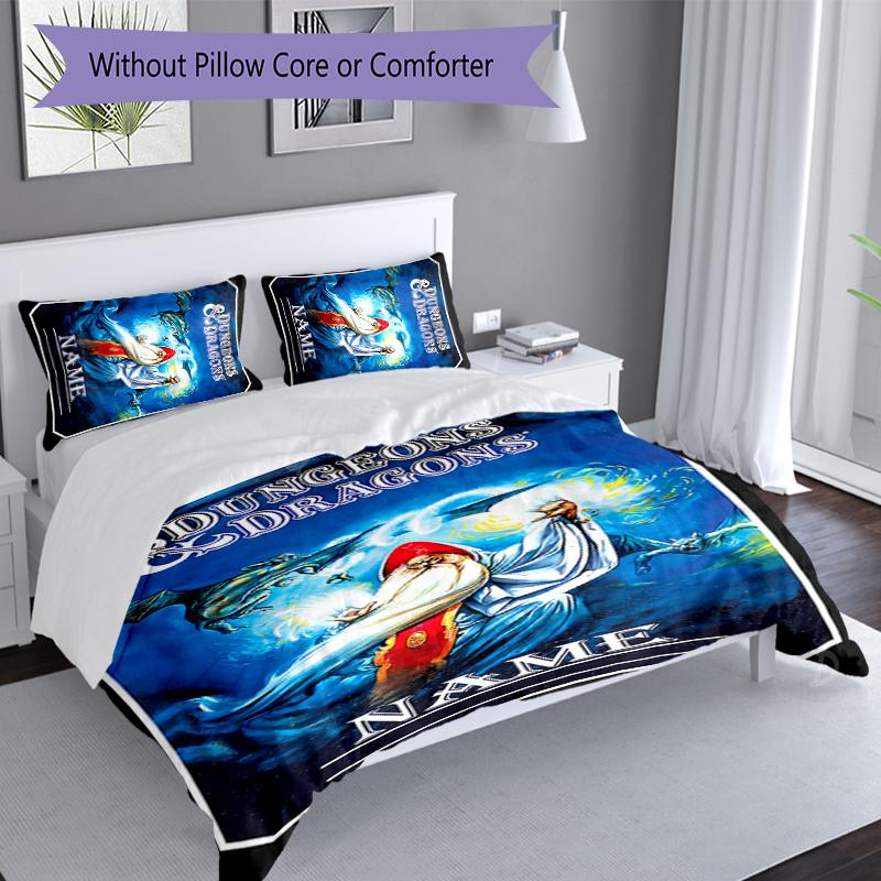 3pcs Custom Name Dungeons & Dragons Set,Includes 1 Duvet Cover and 2 Pillowcases,All-season Bedroom Decor