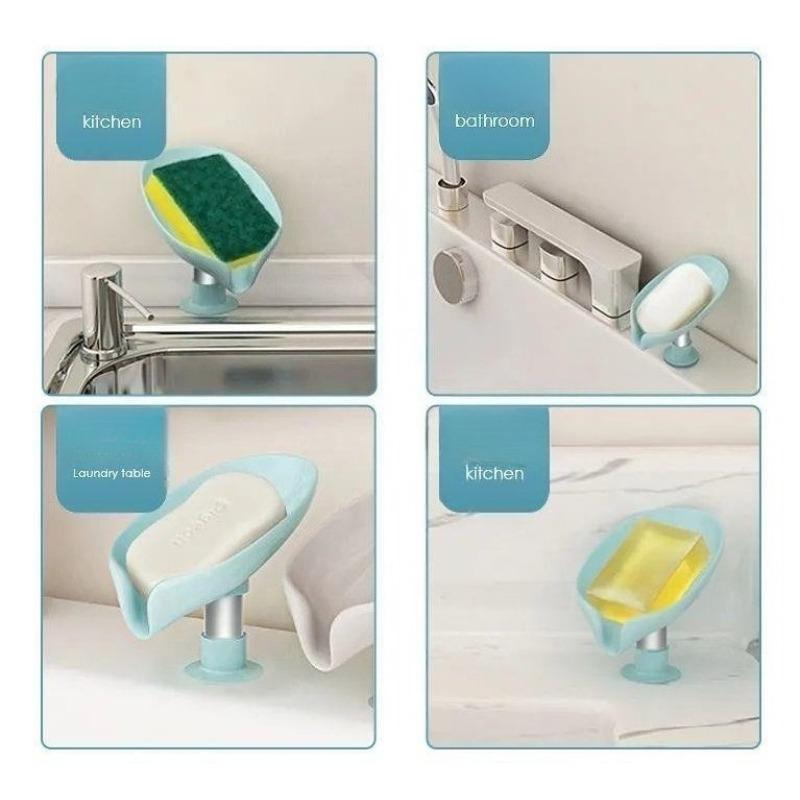 Creative Lotus Leaf Shaped Soap Shelf Suction Cup No Punching Soap Box Internet Celebrity Bathroom Drain Soap Box