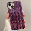 Luxury Silver 3d Water Ripple Plated Electroplated Case For Iphone 14 Pro Max 13 12 11 14 Plus Plating Purple Shockproof Cover