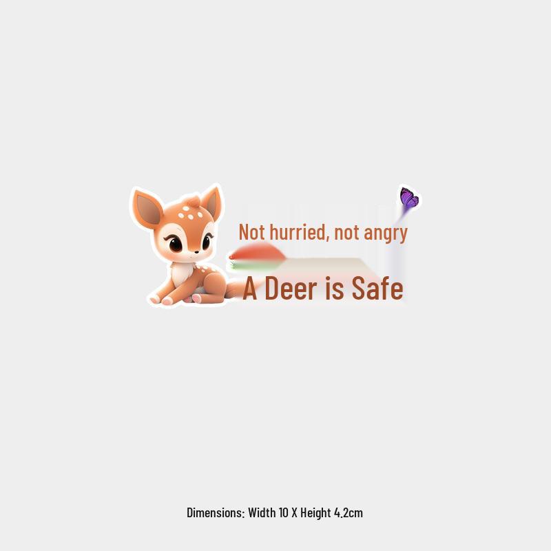 Adorably Cute Deer Reflective Rear Window Sticker - Waterproof and Safe