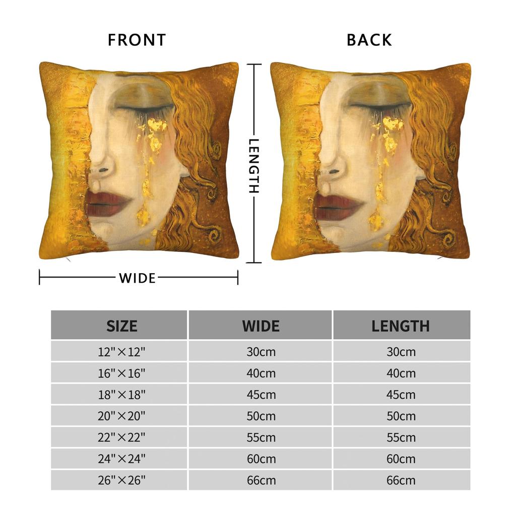 Gustav Klimt Kunst Kissenbezug Druck Kissenbezug Neuheit Kissenhülle für Sofa Couch Bett Wohnzimmer