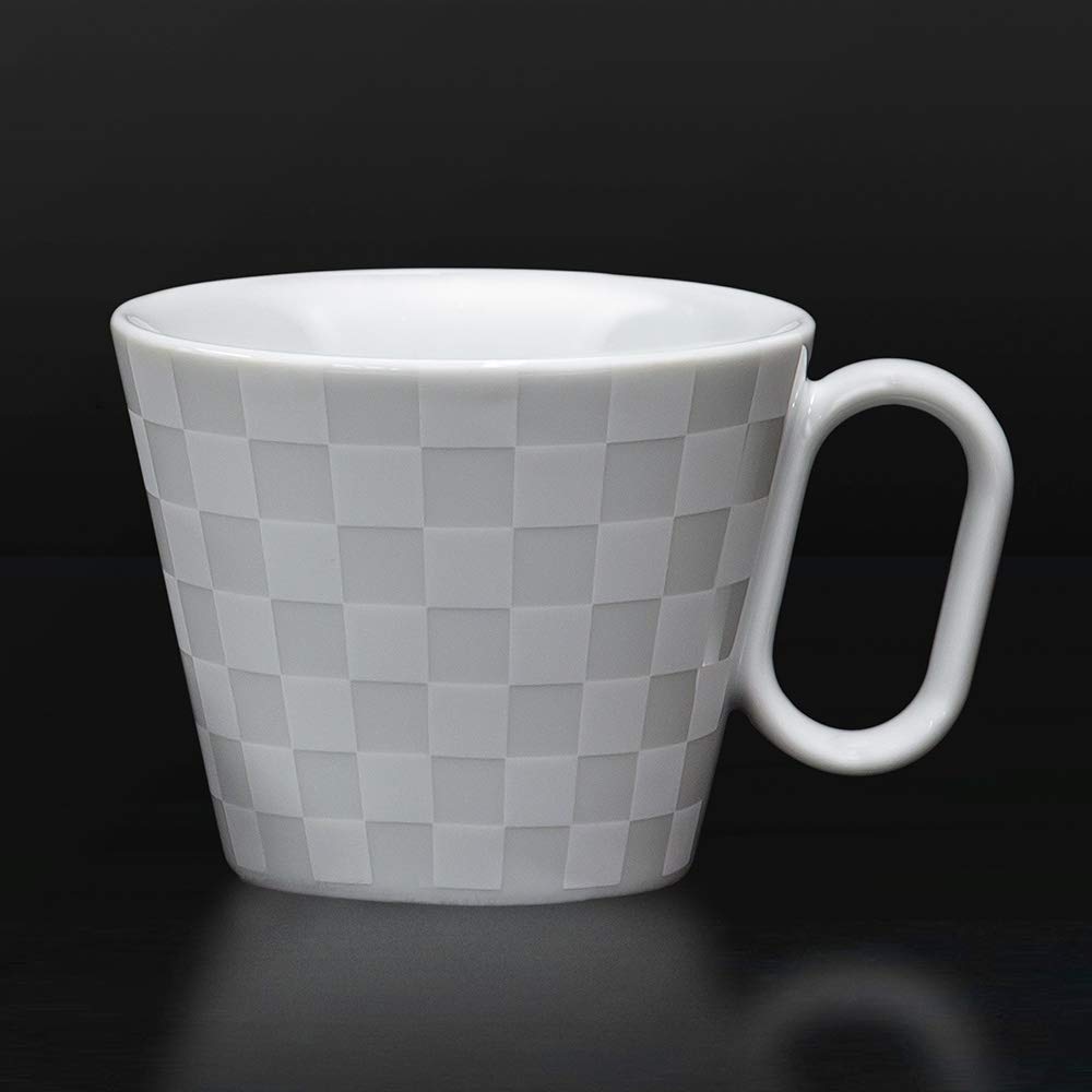 Wired Beans Wired Beans Mug that lasts a lifetime Arita ware regular checkered mug 240ml (white (glossy))