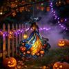 Whimsical Halloween Home Decorations Witch Acrylic Suncatcher, Stained Glass Effect Window Car Hanging Ornament, Gothic Scary Party Supplies for with