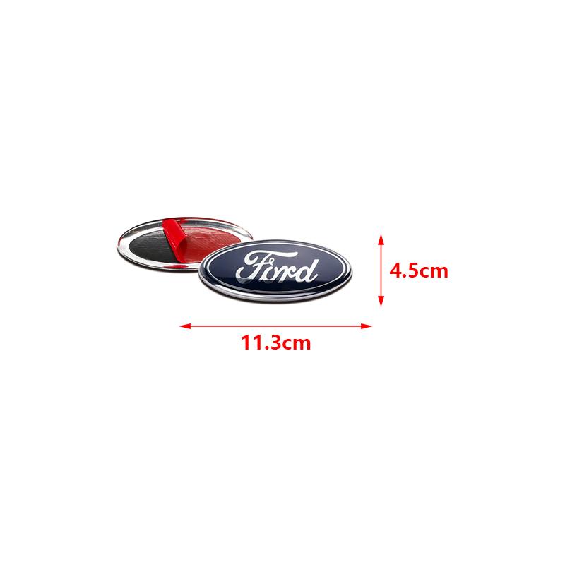 

11.3~22.5cm Metal Car Front Hood Emblem Rear Trunk Badge Cover Blue Edge Sticker For Ford Fiesta Mondeo Focus Fusion Escape 1Pcs Blue 4