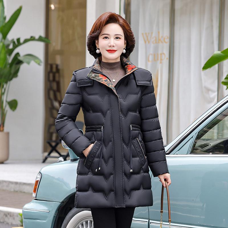 New winter padded clothes women's medium and long winter padded jacket women's thickened padded clothes fashion hooded