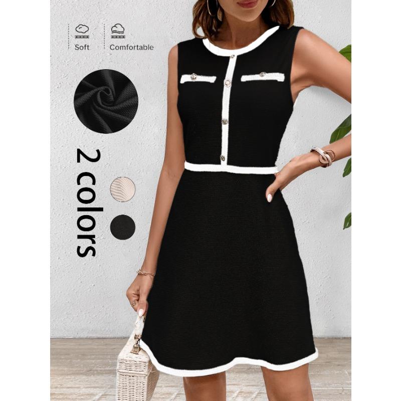 

Это весенне-летнее женское платье элегантное и стильное, в том числе трикотажное платье с круглым вырезом XL чёрный