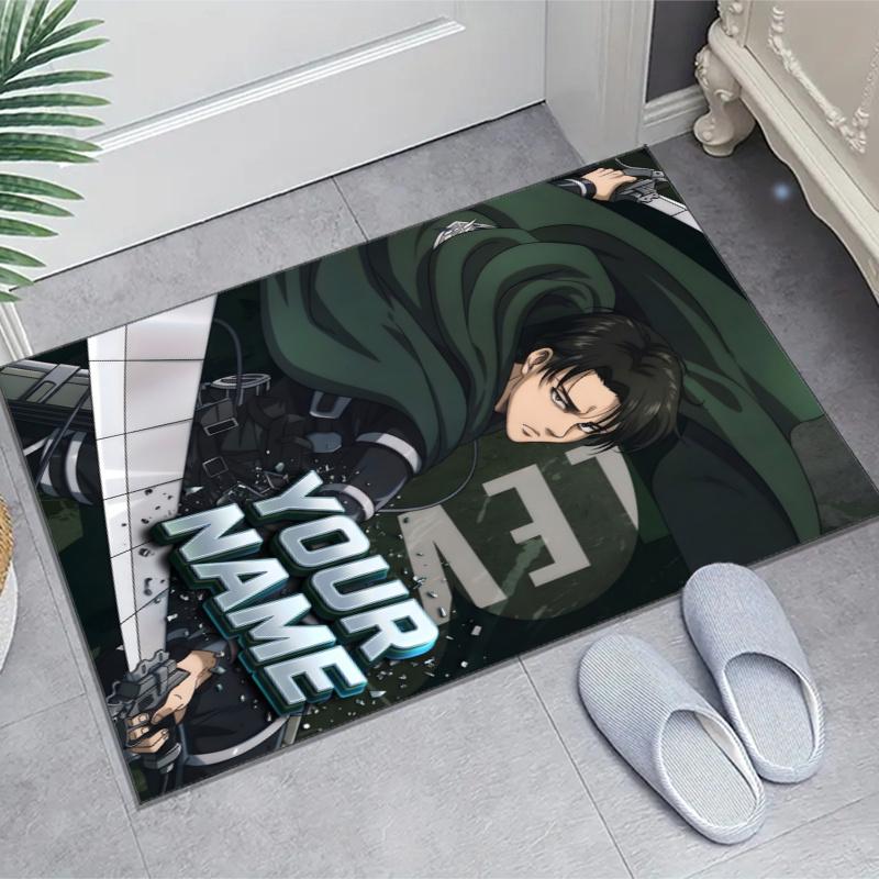 Attack on Titan Design Area Rug Personalized Name- Non-Slip, Soft & Cozy Floor Mat for Living Room, Office - Indoor/Outdoor Carpet