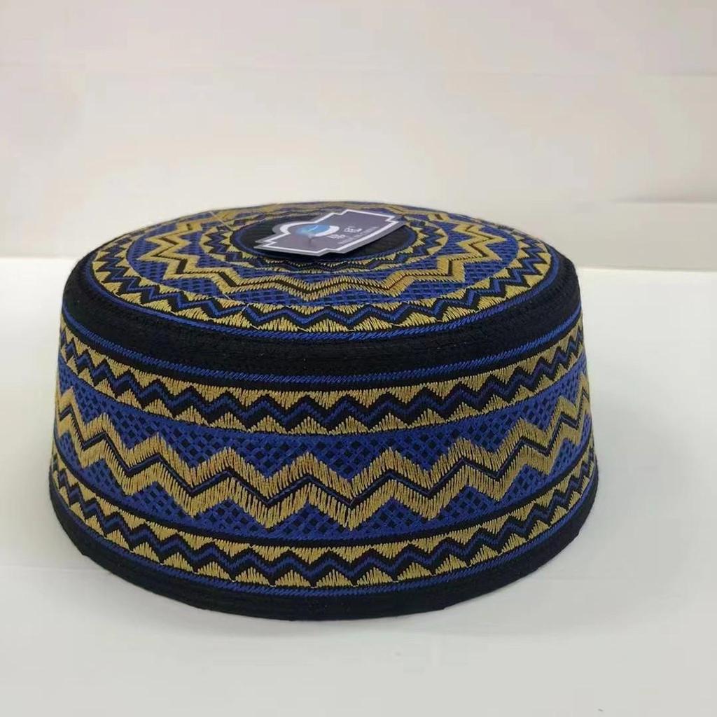 Men's Autumn/Winter Warm Black Flat Top Round Brim Hat